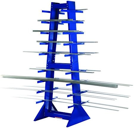 Vestil DSHZ-4 Rack de barra horizontal de dupla face, aço, 30-1/4 de largura, 83-3/4 altura, 30 de profundidade, capacidade de 2600 lbs, azul