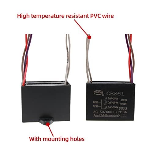 AkzyTue CBB61 Capacitor 4.5UF+5UF+6UF 350V CA TETOME