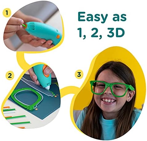 3DOodler Start+ Essentials 3D Pen Conjunto para crianças, fácil de usar, aprenda com o conjunto de atividades de arte em casa, brinquedo