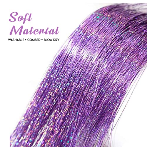 Extensões de tinsel de cabelo de Kataleya 47 polegadas, - Extensões de cabelos brilhantes resistentes ao calor para mulheres