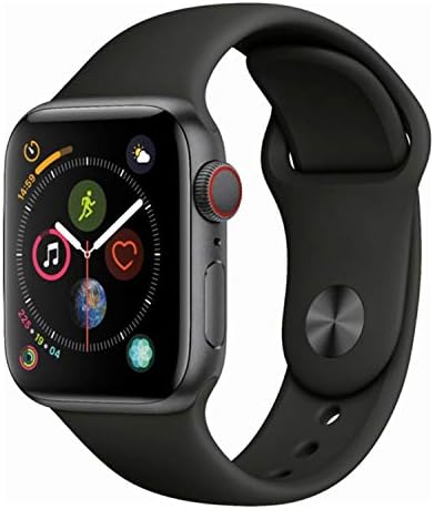 Apple Watch Series 4 - Case de alumínio cinza espacial com banda esportiva preta