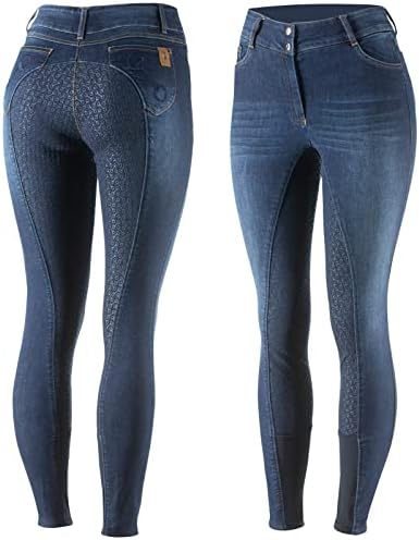 Horze Kaia Womens Denim High Silicone Silicone Full Sateches