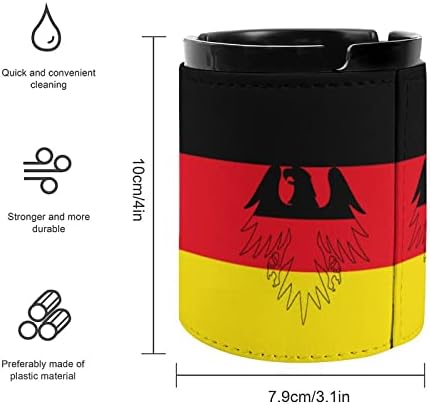 Cigarros de couro redondo de bandeira alemã Bandeja de cinzas de mesa para fumantes Conjunto de presentes de acessórios
