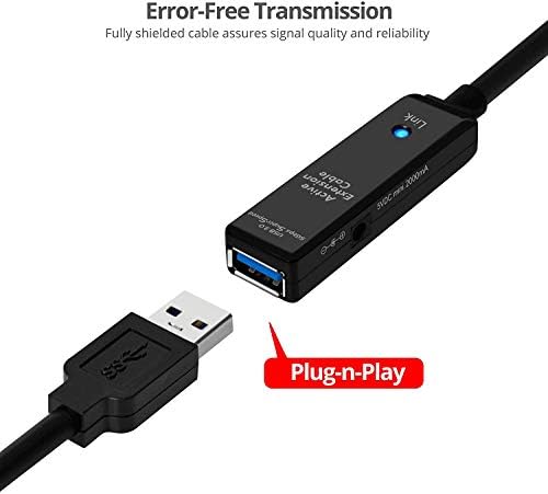 SIIG USB 3.0 Cabo de repetidor ativo de 25 metros - Cabo de extensão ativa