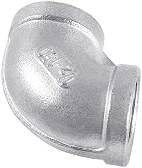 JoyTube Aço inoxidável 304 Ajuste de tubo fundido 1/2 a 1/2 fêmea a fêmea NPT Fosed Pipe Fitting, 90 graus de cotovelo,