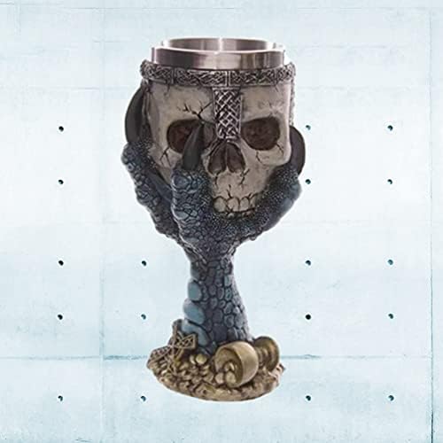 Pretyzoom Decoração de ouro Halloween Sket Skull Wine Glass Resin Skeleleton Cocktail Copo Copo Gótico Copas de Partemas