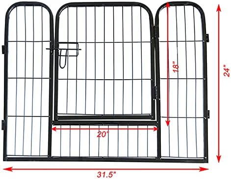 Caneta de cachorrinho Zghong, peito de pet -pet de metal dobrável Playpen, peito para cães para cães pequenos, 16 painéis cerca de cão ao ar livre, barreira dobrável com porta, para cães, gatos ou animais pequenos, 31,5 w x 24 h, preto