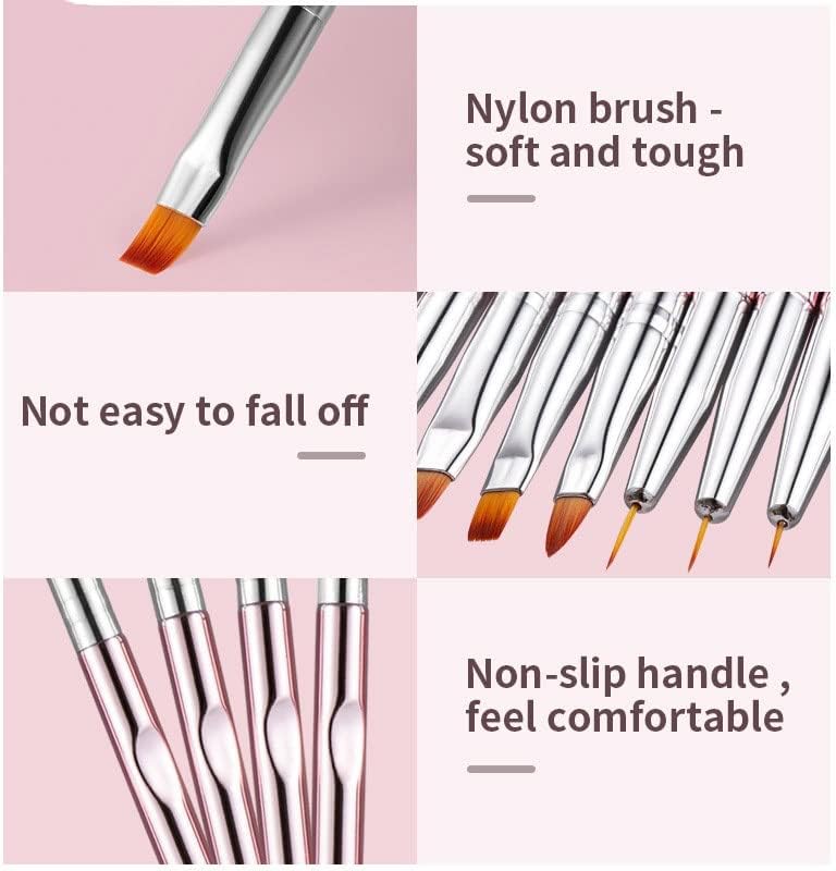 FZZDP UNID ART ACRYLIC Gel Extension Brushes Linhas de kit Liner Pintura de flor Pintura de escultura Desenho de caneta Manicure