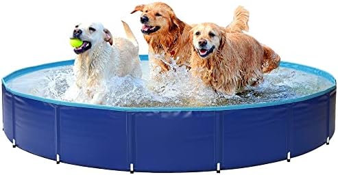 Piscinas de cães de mink para cães grandes 63 “x12, piscina durável resistente à punção e piscina infantil plástico duro - a banheira de cachorro é construída com PVC laminado de 3 camadas super durável para longa