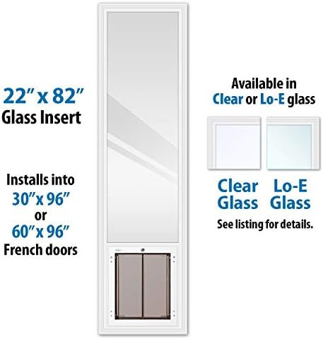 PLEXIDOR DOG PORTA 22 pol. X 82 pol. Loe Glass Insert por 30 pol. X 96 pol. Ou 60 pol.