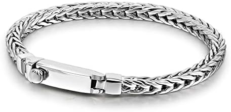 Pulseira bizantina de prata esterlina Dankadi 4mm 7 7,5 8 8,5 9 sólido 925 Silver Square Chopin Chain Franco Link Bangle