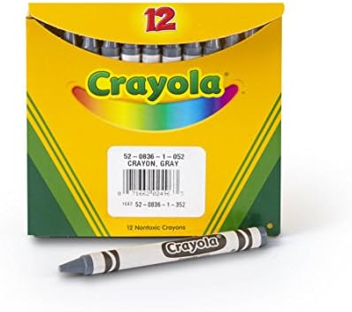 Crayola Crayons em cinza, giz de cera a granel, 12 contagem
