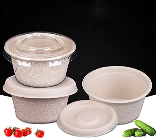 Recipiente de alimentos Hemoton 50pcs 2 onças Preparar recipientes para recipientes descartáveis ​​Copas de sopa degradáveis