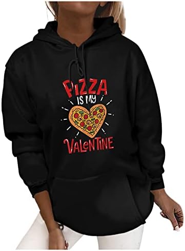 Pizza é minha camisa dos namorados para mulheres engraçadas capuzes dos namorados moletons moletons com cordão de manga longa