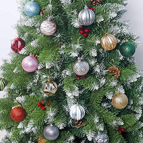 Bolas de Natal de 2,36 /60 mm, pequenos decorações de árvores de Natal de plástico em plástico, bebedeiras decorativas para férias de Natal para festas de casamento - 12 peças, azul