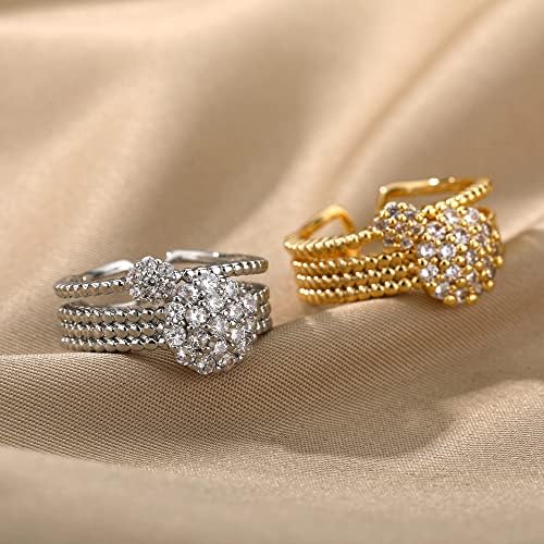 Oyalma Zircon Circle Open Rings for Women Crystal Gold Finger Charme Anel Ajuste Jóias dos Namorados-89950