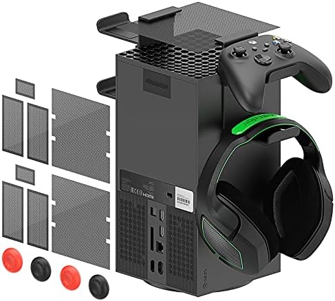Tampa do filtro de poeira e porta -fone de ouvido para Xbox Series X - Atualizada 16 em 1 Acessórios de jogo com 2 controlador de