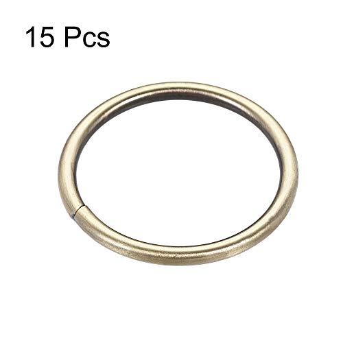 uxcell metal o anel de 38 mm ID de 3,8 mm de espessura anéis não soldados para tom de bronze diy de hardware 15pcs