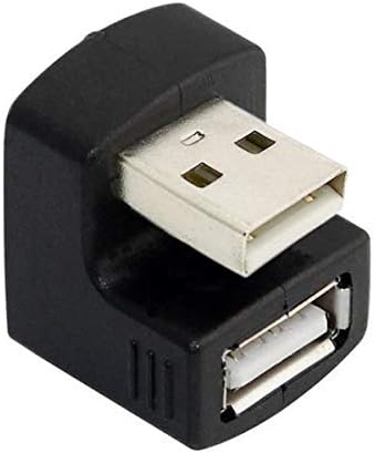 CableCC Down Angulado USB 2.0 Adaptador Um homem a feminino Extensão 90 180 360 graus preto