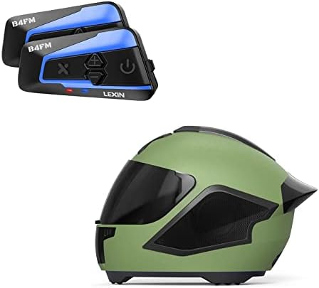 Lexin 2pcs b4fm 10 pilotos motocicletas Bluetooth fone de baixo bluetooth Bluetooth alto -falante