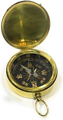 Artizanstore Solid Brass Compass, presente, bússola, bússola gravada, presente de confirmação, presente de nobreza