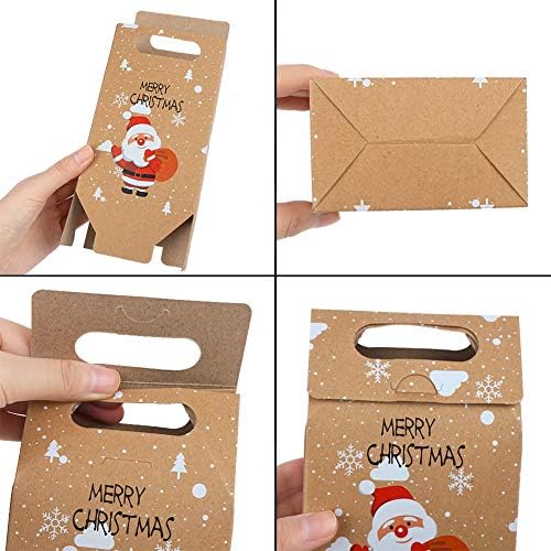 Sacos de tratamento de natal ccinee, 24pcs kraft papel sacos de presente para o fornecimento de embalagem de presentes