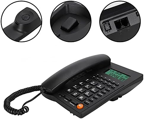 Geltdn Home Linefline Telefone Exibir ID do chamador Telefone para o restaurante de hotel em casa Black Home Telefone Telefone