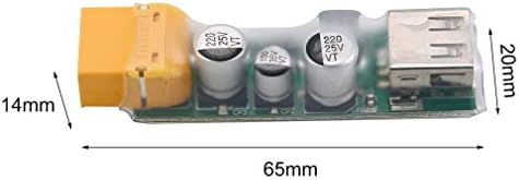 ICQUANZX XT60 TO USB SUPORTE DE CONVERTOR DE CHARGE FASTA DE USB 3S-6S BATERHA DE LIPO （10.5V-32V ENTRADA ， 3V-20V SAUTA