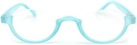 Inferior Half Plastic Rim Round Oval Powered Reading Glasses Blue +1,25