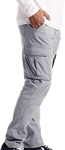 Calças de carga rvide para homens relaxados calças de carga de moda fit com bolsos de cor sólida Slim Fit Fit Long Sweetpante para homens