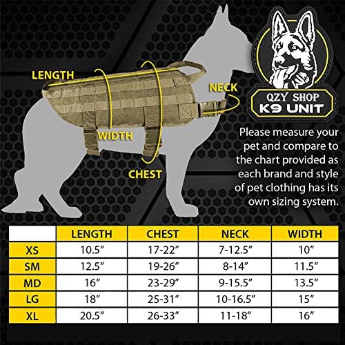 Jynqr K9 Tactical Dog Arness Training Colets, 1010 d Militares Protetores de proteção de proteção de protetor com