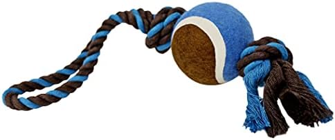 LOVINPUP DOG ROPE BRINHAMENTO com bola de tênis, corda de nylon com bolas, brinquedo de guerra divertido para cães, brinquedo de cachorro duro para mastigadores agressivos