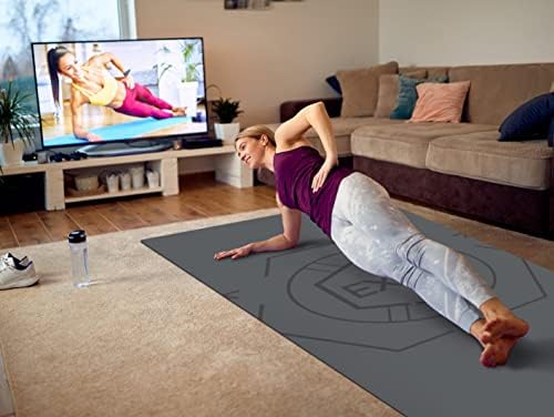 Nuveti Grande tapete de exercícios, tapete de treino extra largo para homens e mulheres, tapete de ioga espessa 1/4 tapetes de exercício