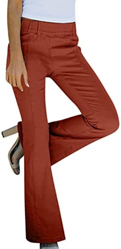 Calça cortada de bota míshui para mulheres mulheres na cintura alta esbelta calças de jeans de jeans altas de jeans larga