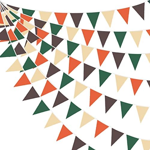 32 pés laranja verde marrom decorações de festas triângulo Bandeira ginálogo Garland para pinã de estamenha para uma