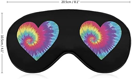 Tie-Dye Heart Impred Sleep Eye Mask, cobertura de olhos macios com alça ajustável de viagem de viagem noturna para homens para