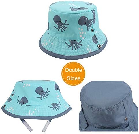 Baby Boy Bucket Toddler Kids Hat Hat UPF 50+ larga lareira Caps de praia ao ar livre Tocam chapéu