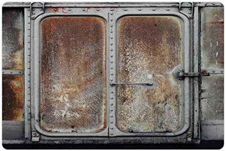 Ambsosonne Industrial Pet Tapete Para comer e água, porta de contêiner de contêiner ferroviário vintage