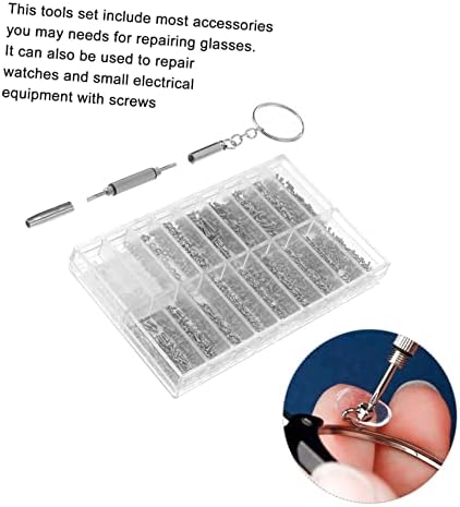 Doitool 1000pcs/conjunto de óculos de reparo caixa de reparo kits miniature kits de precisão ferramentas de precisão Mini porca