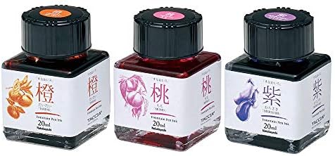 Nakabayashi taccia tfpi-wd20-3pc tinta caneta-caneta, mini garrafa, 0,7 fl oz, 3 cos, vermelho