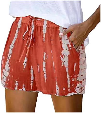 Calça de ioga de algodão miashui para mulheres shorts curtos macios com bolsos e cordas de ara