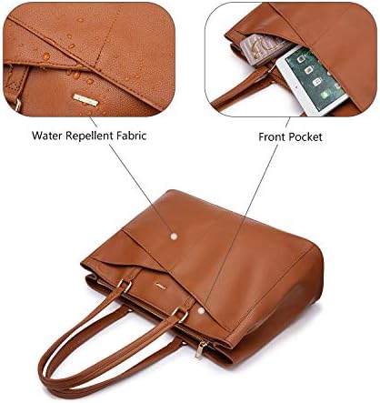 Laptop Bag para mulheres 15,6 polegadas de couro impermeável Bolsas de computador feminino Braquilha de trabalho de