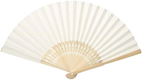 Ventiladores dobráveis ​​decorativos, chinês dobrável costelas de bambu fã Diy em branco papel fã de casamento de