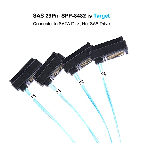 Mini-SAS adcaudx para SAS-Cable: 0,5m SFF-8643 para SAS SFF-8643 para SFF-8482 Conector 4x SAS 29pin SFF-8482 com cabo