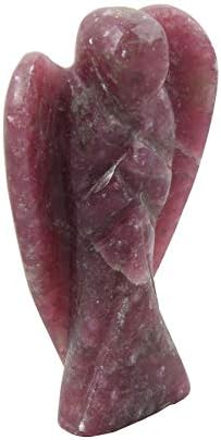BONGE Cura de Lepidolito Natural Lepidolite Reiki esculpido Gemito espiritual Pocket Pocket Angel Healing estátua com
