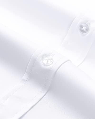 Alimens e gentil vestido de colarinho de bandas masculinas Camisetas rugas grátis de manga longa de mandarim