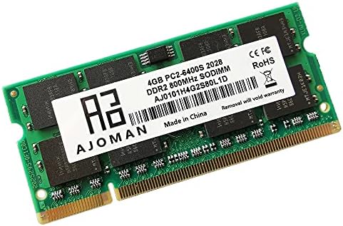 Ajoman 8GB PC2-6400S DDR2-800 200PIN SODIMM LAPTOP RAM NÃO ECC NÃO ECC RECUNCIDO 1,8V CL6 Memória de notebook