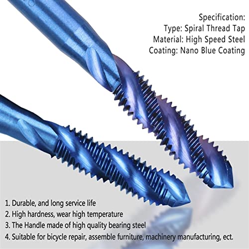 Frea Torneira Bit M2-M18 Máquina de parafuso de flauta espiral TAP AZUL COMPRIMENTO DE METAL ALIMENTO MACHINE TORPAÇÃO DA MÁQUINA DE BRILHA 1PCS