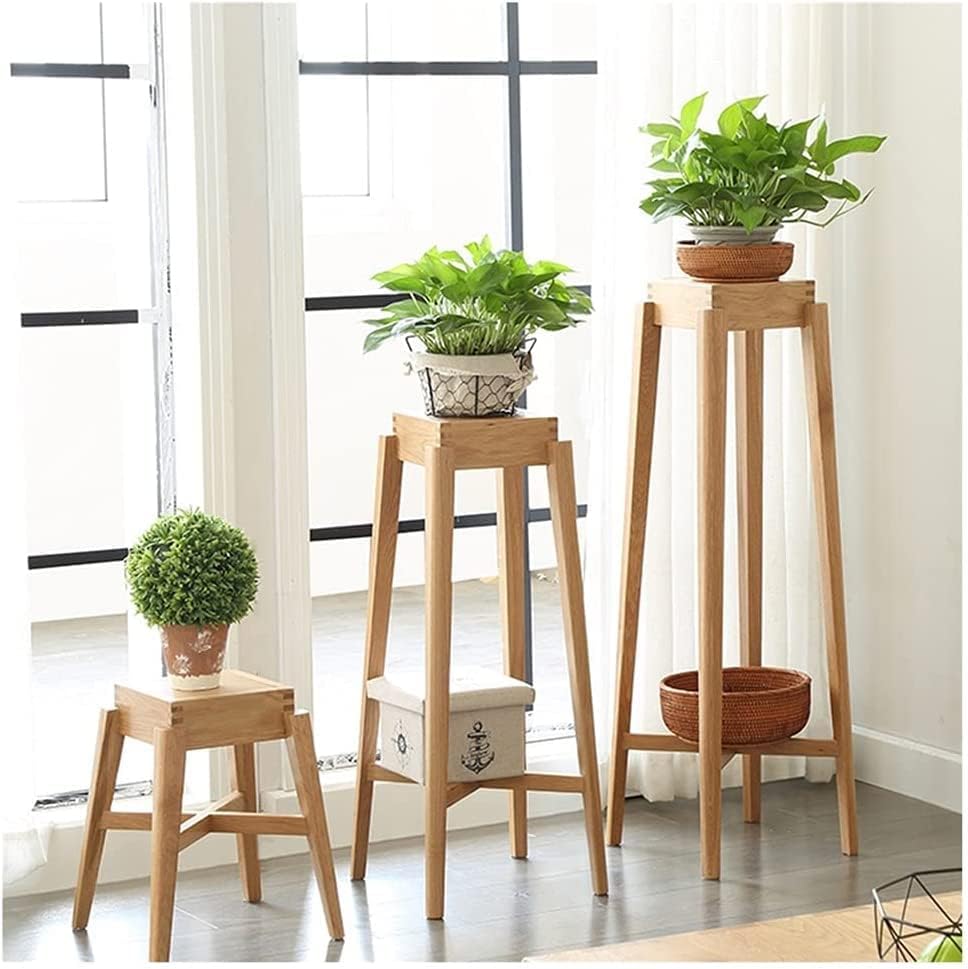 Planta Zeelyde Stand, vaso de madeira Base Planta estampa Só estande de planta de planta de planta rack Potes de flores internas Plantador de suporte Planter para sala de estar Strange jade tuapot home decoração exibição