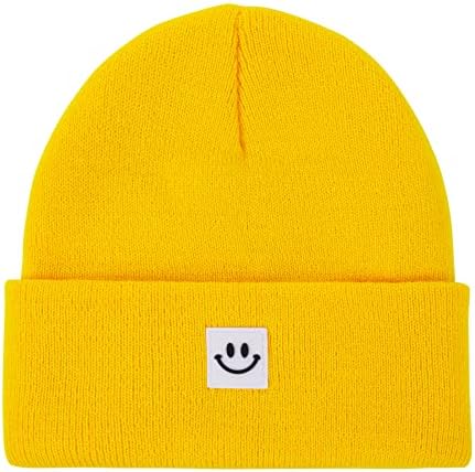 Zando Smiley rosto chapéus de gorro para homens malha beanies femininos unissex quentes chapéus de inverno tampas de crânio para mulheres